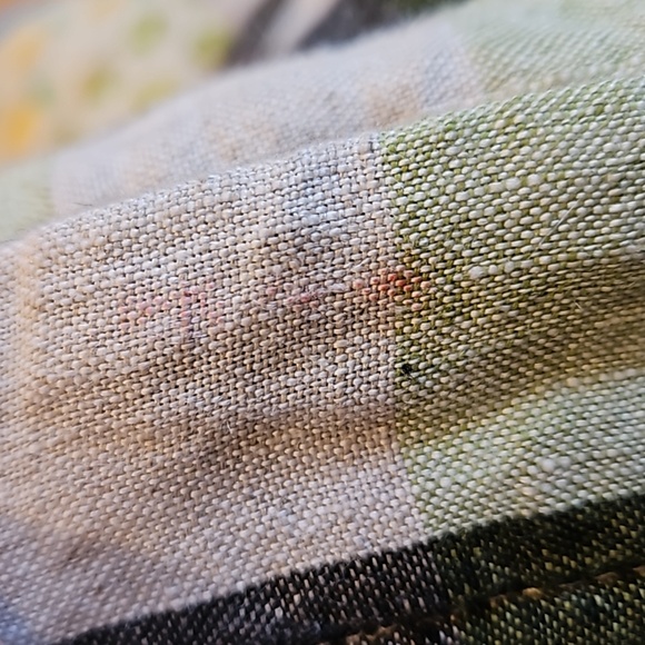 Hannes Roether Colorful Gingham Wide Leg 100% Linen Pants XS - Picture 10 of 10